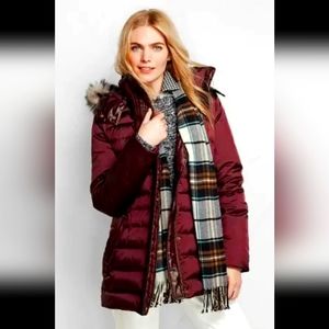 ISO Lands End Burgundy Shimmer Down Parka Size Small